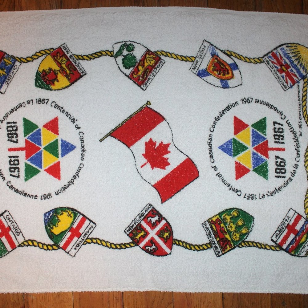 BNWOT Vintage 1967 Centennial Canadian Confederation "100th Anniversary" Towel